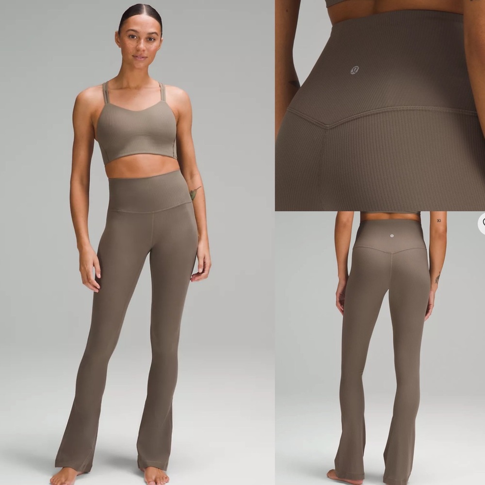 Lululemon Align Ribbed mini flare extra short Brown Leggings